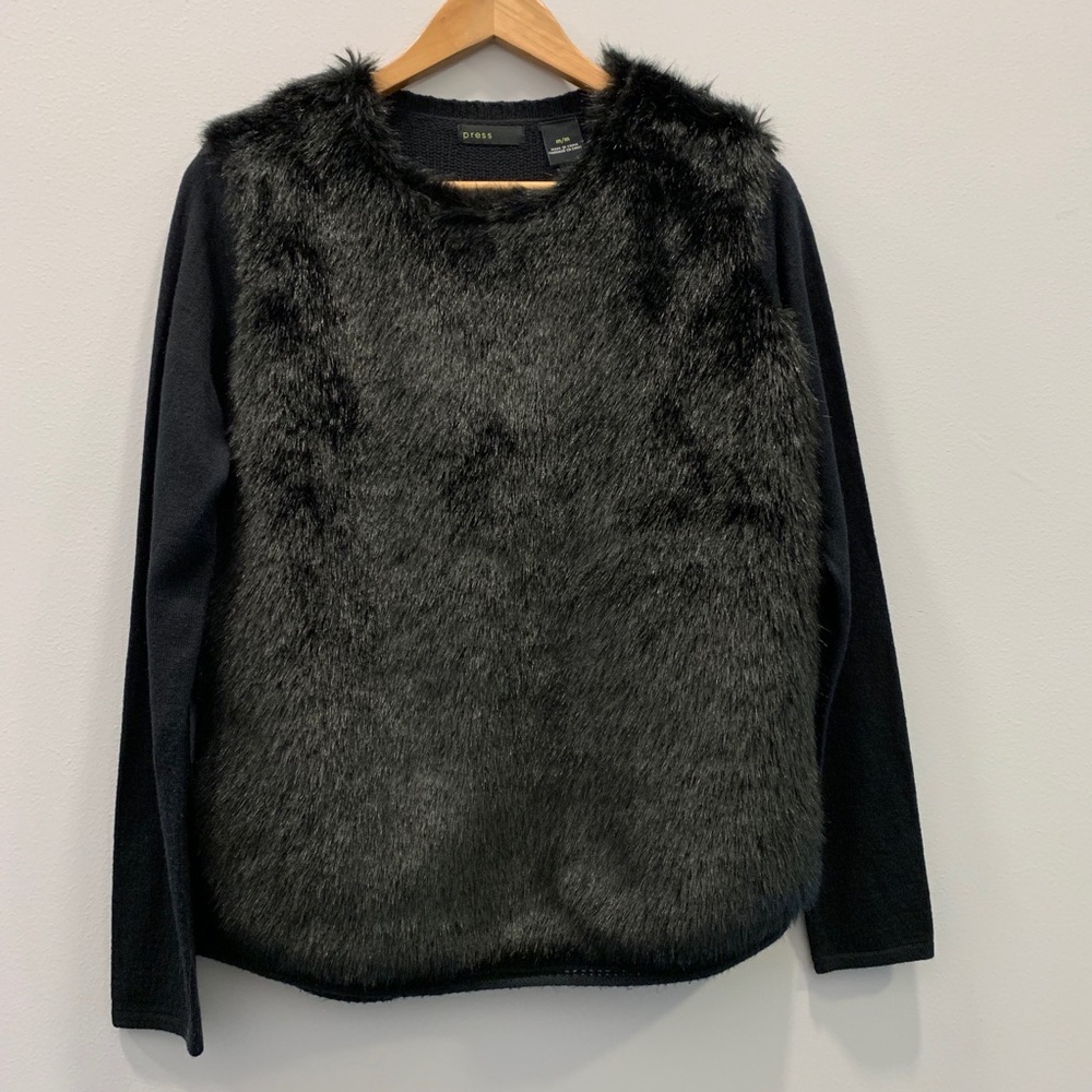 PRESS FAUX FUR SWEATER